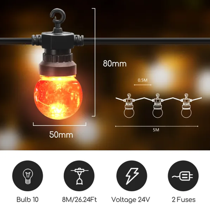 Tira Luz Led Baja Tension 8m 2700K